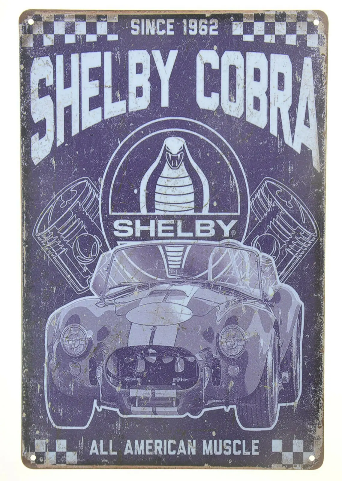 Shelby Cobra Vintage Metal Tin Signs Rustic Pin Up Poster Targa Pub Wall Decor