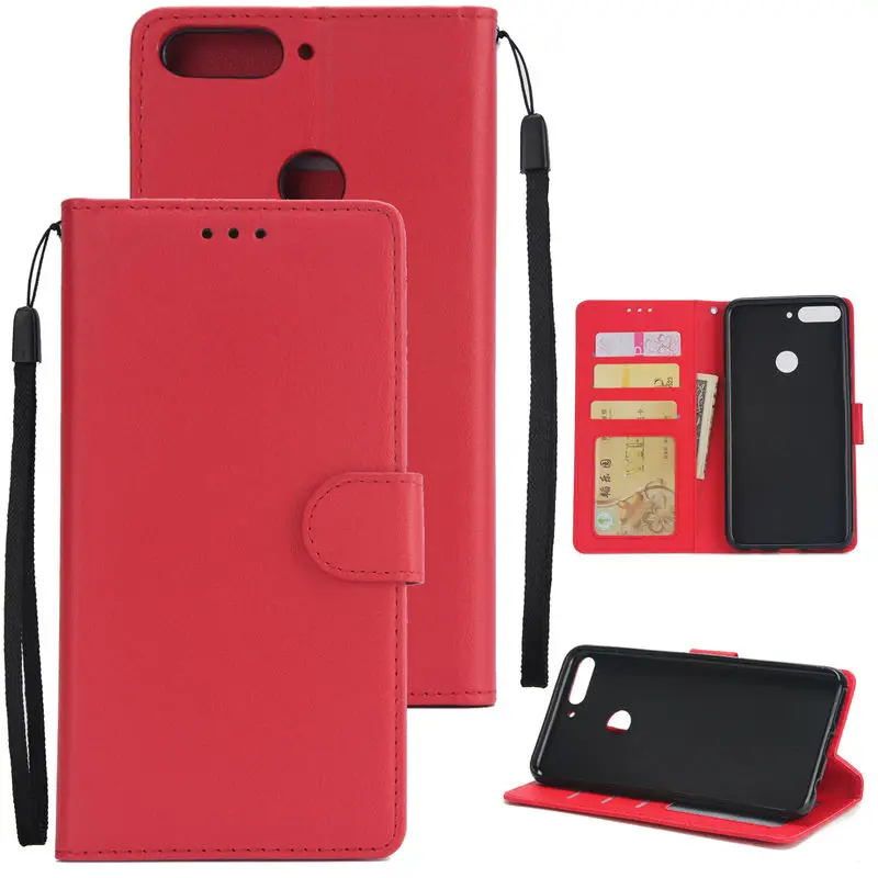 

HuaWei Y7 Prime 2018 Case Leather Flip Wallet Card slot Stand Back Cover For Honor 7C Pro HuaWei Y7 2018 Nova 2 lite Cover Case