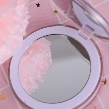 

LED Mini Makeup Mirror Compact Pocket 2X Magnifying Mirror Chargeable Micro USB Connect Face Lip Makeup Mirror