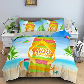 

Sea View Duvet Cover Landscape Bedding Set Bed Linen Home Textile Bedclothes Soft Bed Set Queen/King Size for Kids Room