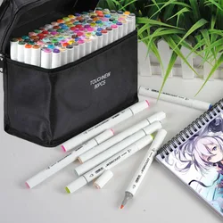 TOUCHNEW Juego de rotuladores de doble punta para dibujo, bolígrafos de doble punta para marcapáginas de Manga, suministros de arte, 30/80/168 colores