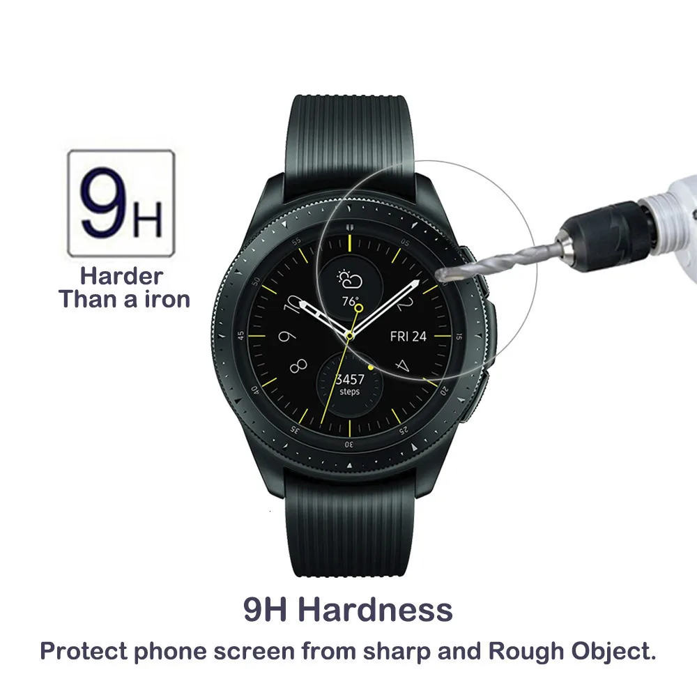 2 упаковки 0,3 мм 2.5D 9H прозрачное закаленное стекло протектор экрана для samsung Galaxy Watch 42 мм 46 мм Смарт-часы пленка устойчивая к царапинам