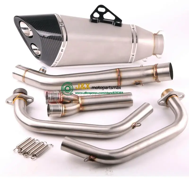 MT-03 MT03 R25 R3 глушитель для мотоцикла полная система контактная средняя труба+ выхлопная труба для Yamaha R25 R3- слипоны