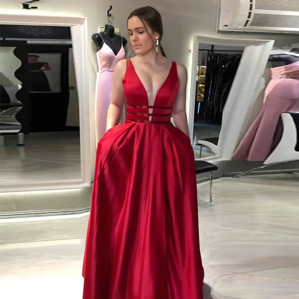 vestido longo vermelho de formatura