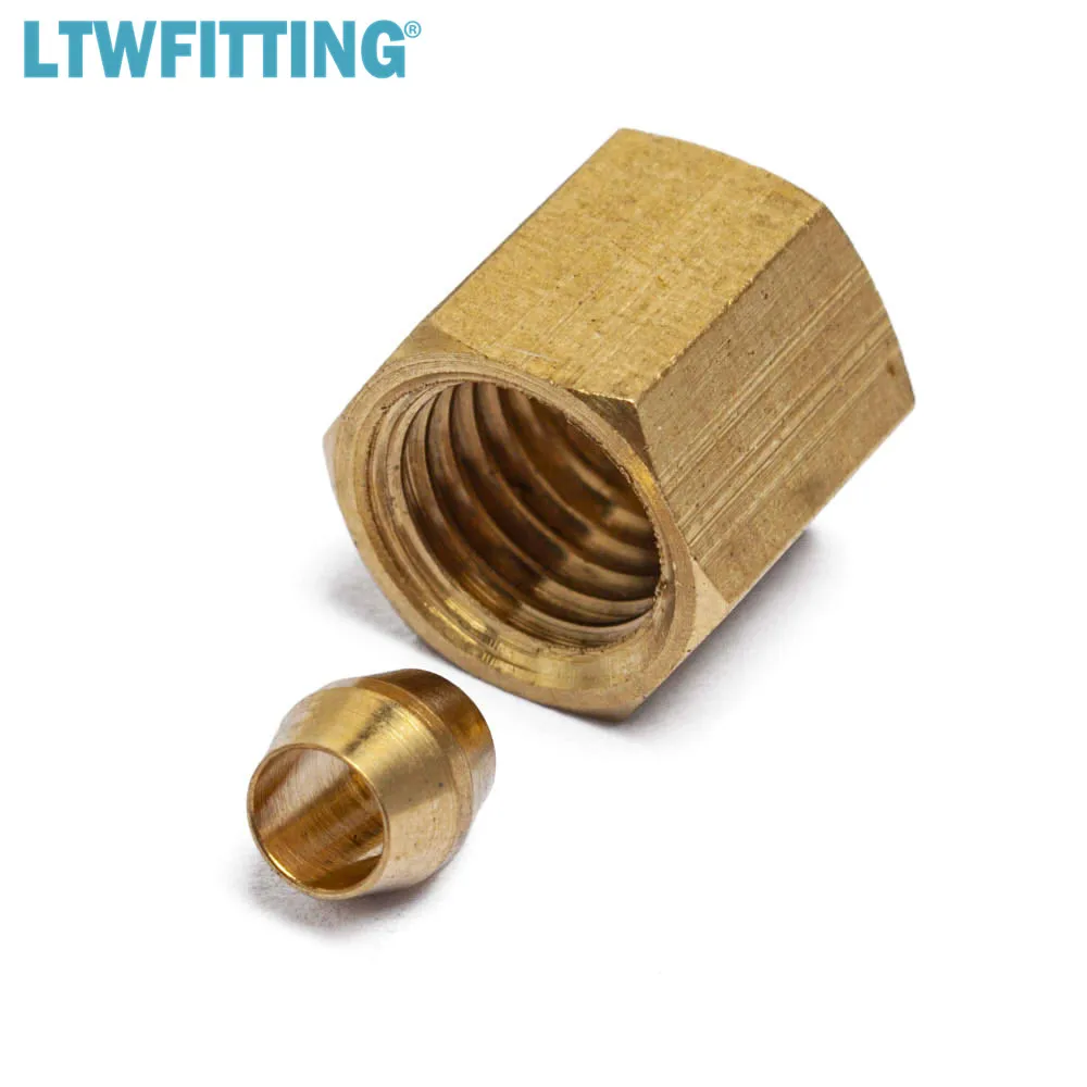 Латунный компрессионный втулка LTWFITTING 1/8 дюйма с наконечником компрессионной