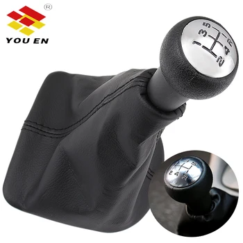 

YOUEN 5 Speed Gear Shift Knob with Collars Gear Shift Lever Dust Anti-dust Cover For PEUGEOT 207 307 CC 308