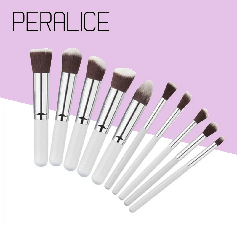 PERALICE 10 шт./партия, набор кистей для макияжа, тени для век, растушевка, подводка для глаз, ресницы, кисти для бровей, для макияжа, профессиональная лицевая кисть