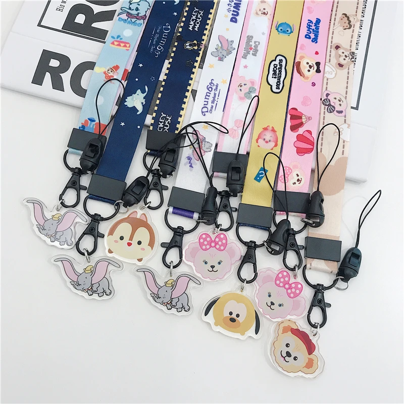 

Cartoon cute pattern pendant mobile phone long lanyard key ID gym with USB badge clip DIY hanging neck rope for iPhone 11