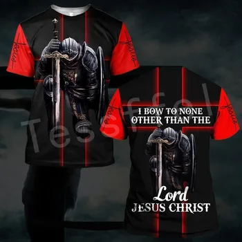 

Tessffel Knights Templar Jesus God Guard Cavalier NewFashion 3DPrint Summer Unisex Funny Tee Short Sleeves T-Shirts Men/Women D1