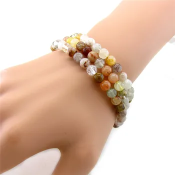 

Fortune Prosperity and Longevity Three-ring Trendy Charm Friendship Good Round Bead Bracelet For Women Gift Jewelry Wholesale