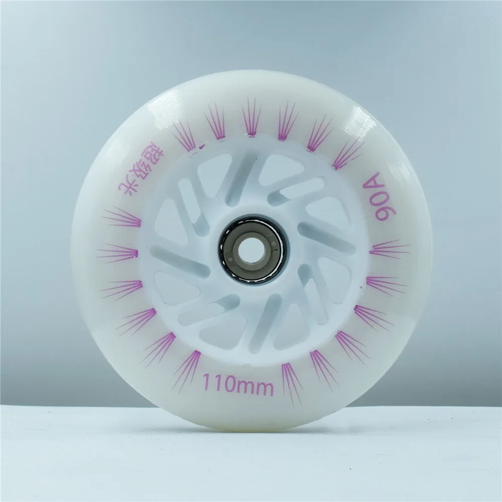 Roller skating wheels 2 pcs/lot 90A Roller skates wheel 90 100 110 LED skating wheels inline speed skates shoes tire with magnetic cell red white blue