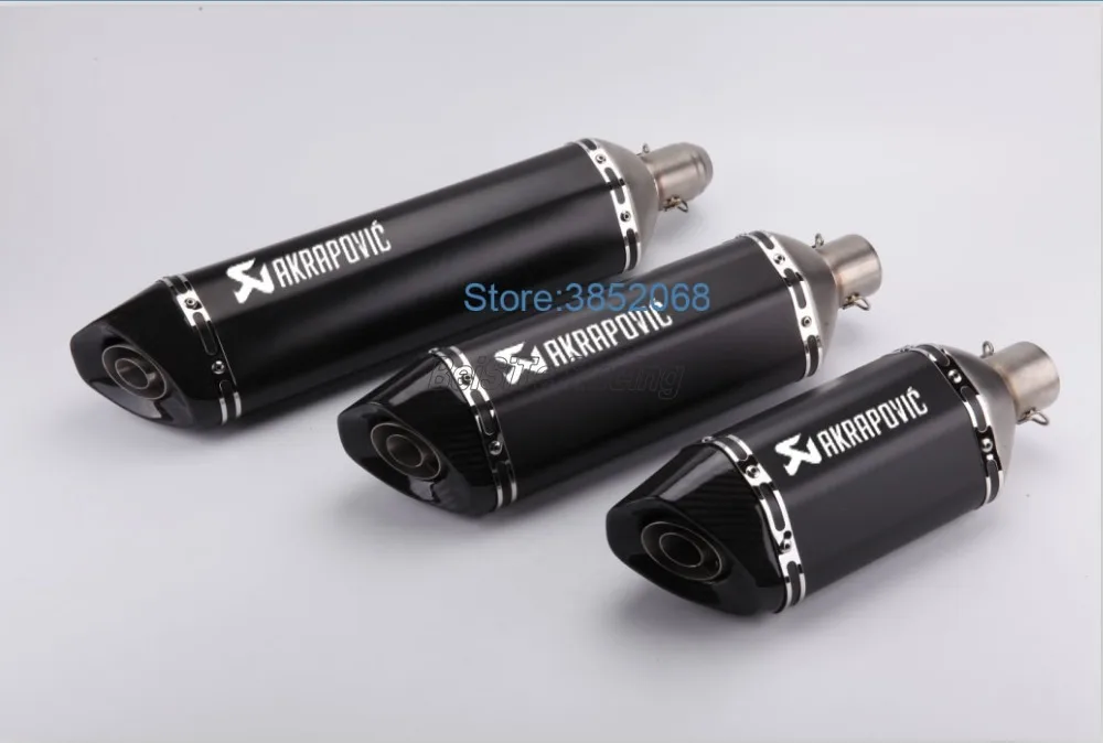 

570mm/470mm/370mm Laser Marking Akrapovic Motorcycle Exhaust Pipe Motobike Carbon Fiber Tip Muffler Escape With DB Killer