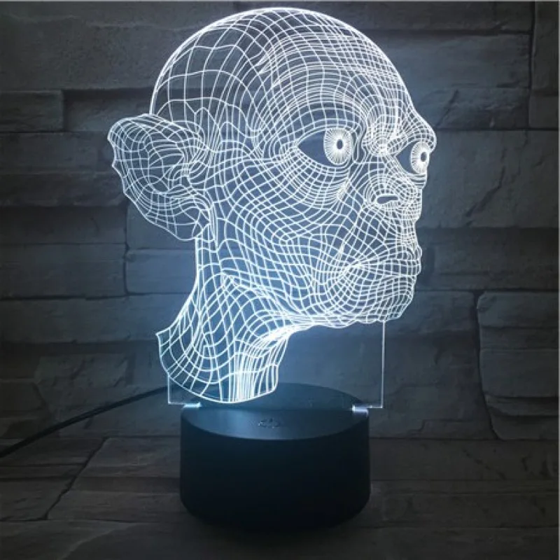 3d светодиодный ночник-светильник Голлум Хоббит, меняющий цвет, украшение для дома, Властелин колец, детский Ночной светильник, настольная лампа, прикроватная