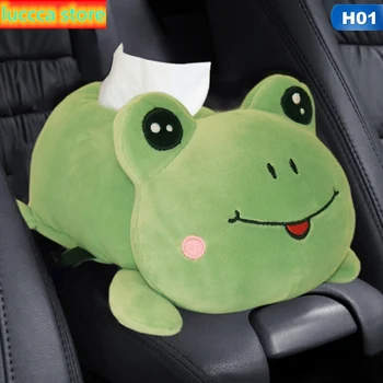 

Car armrest tissue box, washable napkin holder for back seat, paper holder, plush bear pillow with headrest, ornament,