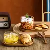 Mini Solid Wood Dessert Plate Japanese Style Serving Tray for Jewellery Key Saucer Trays Fruit Plate Storage Pallet Kitchen Deco 5