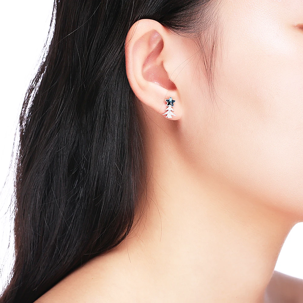 Женские свадебные серьги гвоздики INALIS из стерлингового серебра 925 пробы с