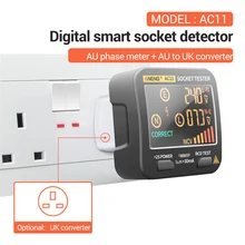 ANENG AC11 numérique testeur de prise intelligente testeur de tension détecteur de prise US/royaume-uni/ue prise de terre zéro ligne contrôle de Phase Rcd NCV test