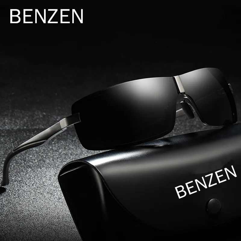 

BENZEN Polarized Driving Sunglasses Men Alloy Frame Sport Sun Glasses Driver Retro Goggles Sunglass UV400 9561