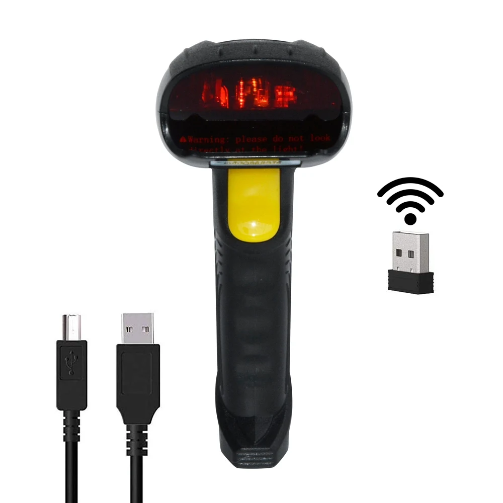 Сканер штрих кода Беспроводной лазерный ручной USB Автоматический считыватель