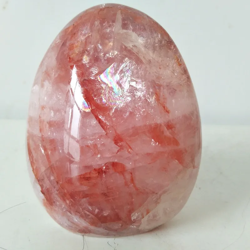 

Natural stone red hematoid quartz crystal display home decoration stone color romantic Multi-inclusions Crystal
