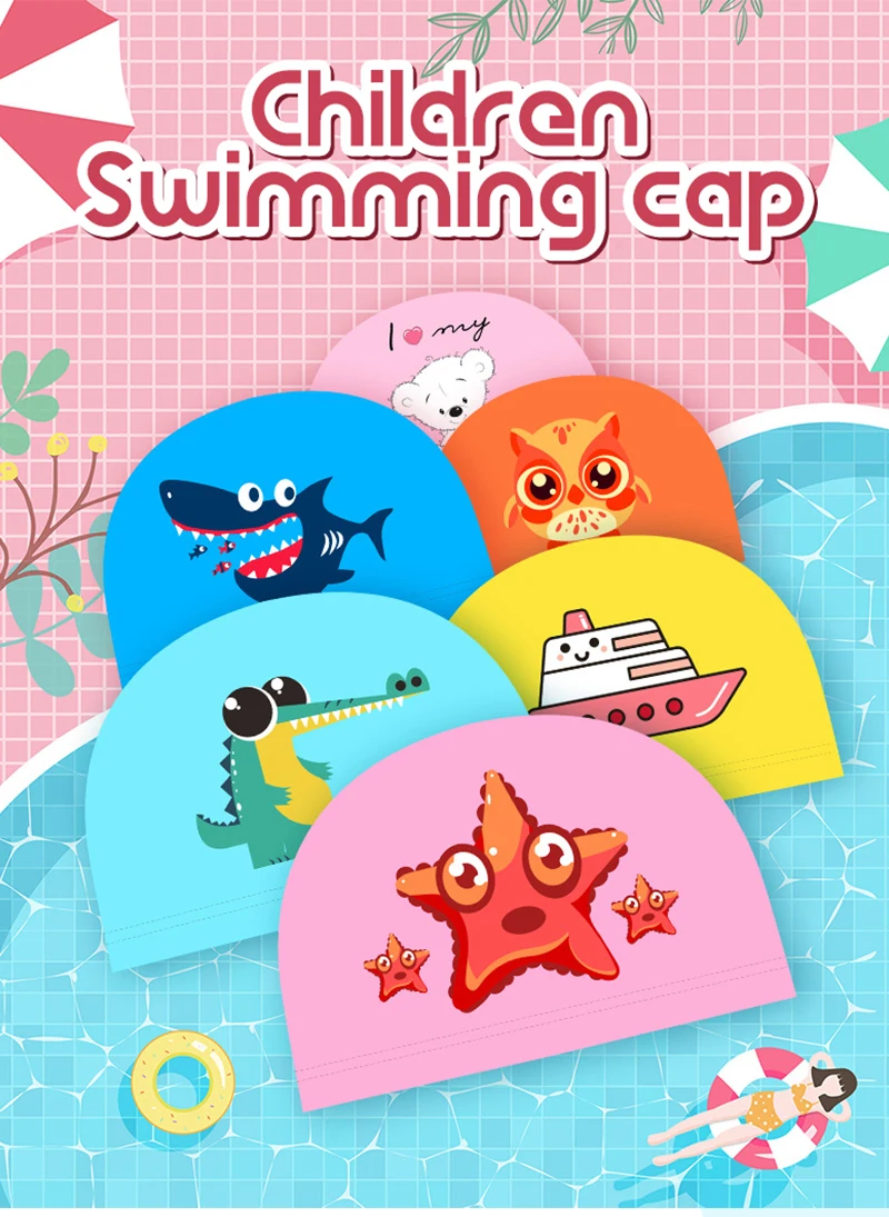 Bonnet De Natation Silicone Enfants 4-16 Ans - Élastique Avec Motifs - Protection Piscine