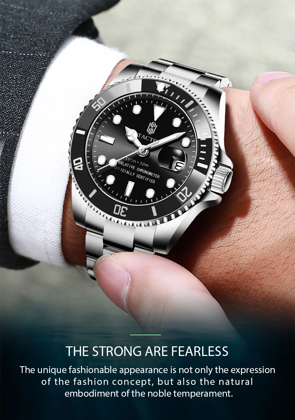 2021 TACTO Mens Watches Top Brand Luxury Gmt-Driver Sports Watches Black Steel Case Rotated Male Wrist Watch Relogios Masculinos