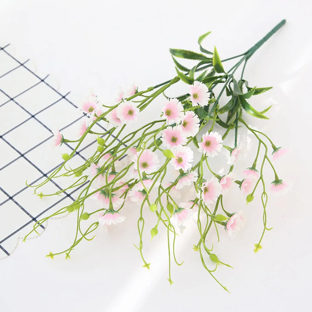 5PCS/Lots Heads Artificial Dasiy Flowers Silk Fake Flowers Decorative Stamen Small Daisy For Wedding Holding Flowers Home Decor