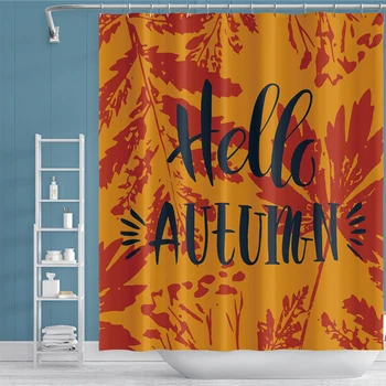 

Fashion Nordic Letter Leaf Print Shower Curtain Bathroom Waterproof Polyester Bohemian Bath Screens for Home Bathroom Decor Gift