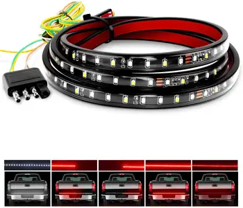 

12V Car Flexible LED Strip Light 60inch Tailgate Light Bar Pickup Trailer Taillight Turn Signal Light Reverse Brake Light