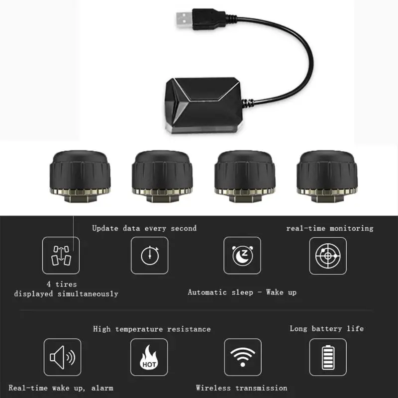 USB Android TPMS монитор давления в шинах/Android навигационная система контроля давления в шинах/беспроводная передача с 4 Ex