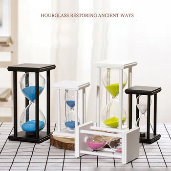 

Wooden Hourglass Timer 15/20/30/45/60 Minutes Creative Gift Square Hourglass Timer