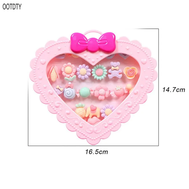 OOTDTY 20pcs Девушка Теплый цвет кольца с галстуком-бабочкой коробка принцесса ювелирные изделия необычный подарок детская игрушка