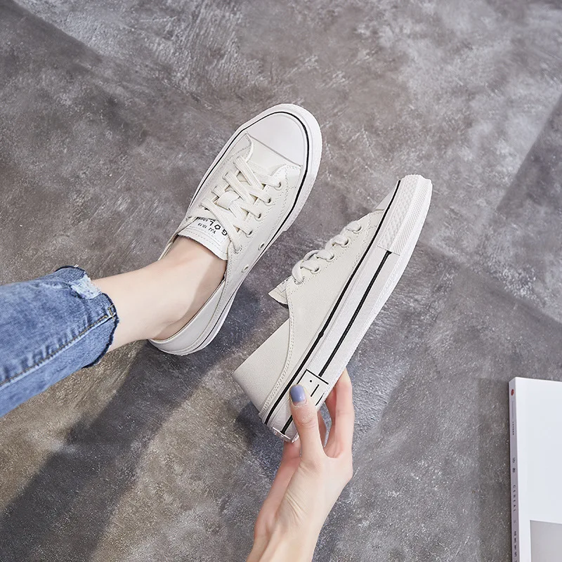 

Genuine Leather White Shoes Women's 2019 Summer New Style Korean-style Online Celebrity Versatile Students Casual Low-Cut Flat D