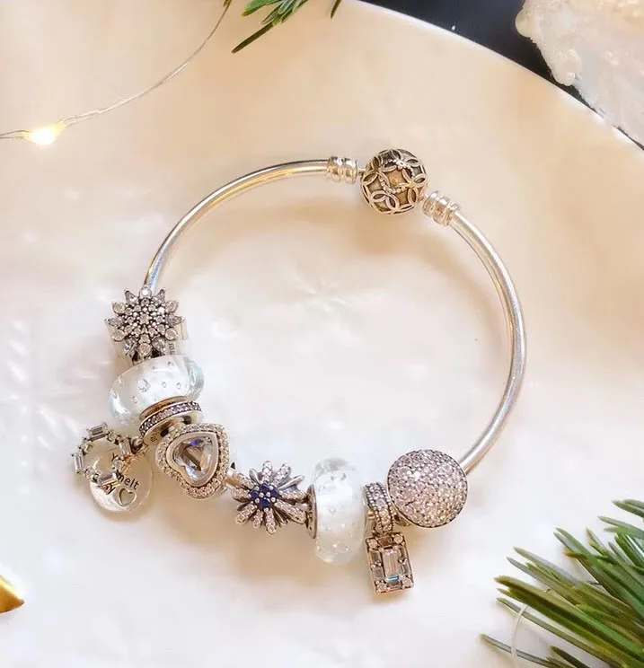 

Keris Store High Quality 1:1 100%925 Pure Silver White Glaze Beads Snow Bracelet Free Shipping