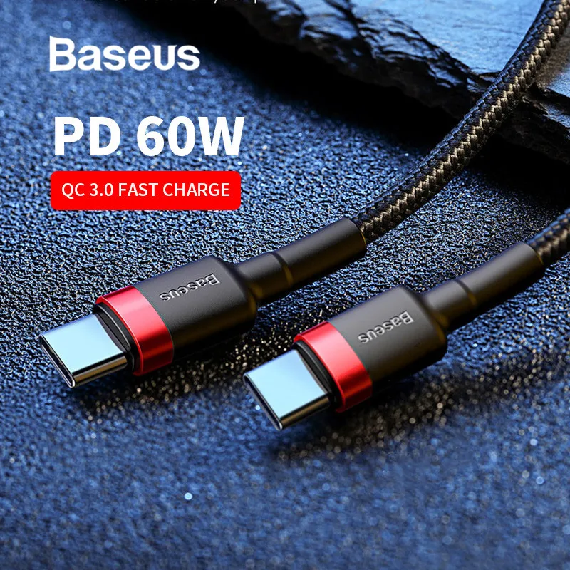 

Baseus USB Type C to USB-C Cable for Samsung S9 S8 Note 9 MacBook Pro QC3.0 60W PD Quick Charge Cable Fast Charging Cord