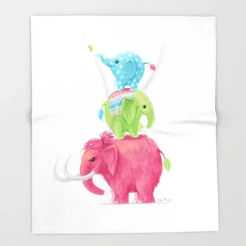 

Animal Blanket Kid Cute Design Elephants Fleece Blankets and Throw Blanket for Beds Christmas Decorations for Home