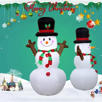 

Christmas Inflatables Snowman with Hat Snowman with Branch Hands Lighted for Home Outdoor Yard Lawn Decoration PAK55