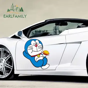 

EARLFAMILY 43cm x 38cm For Doraemon Vinyl Material Car Stickers Motorcycle Decal Personality Sunscreen Occlusion Scratch