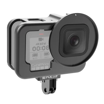 

Portable Aluminum Alloy Dustproof Protective Shell Vlog Accessory Housing Cage 2 Cold Shoe Mount Black UV Lens For GoPro HERO9