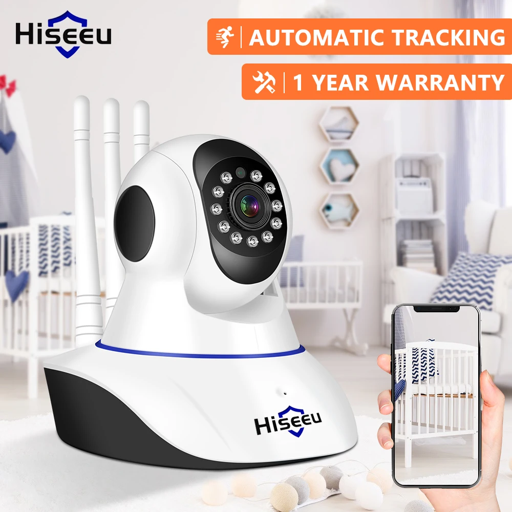 Hiseeu Home Security 2MP 3MP Wifi IP Camera Audio Record SD Card Memory P2P HD CCTV Surveillance Wireless Camera Baby Monitor