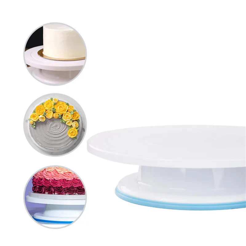 Description Picture 2 of itemPlastic Cake Plate Turntable Rotating Anti-skid Round Cake Stand Cake Decorating Rotary Table Kitchen DIY Pan Baking Tool