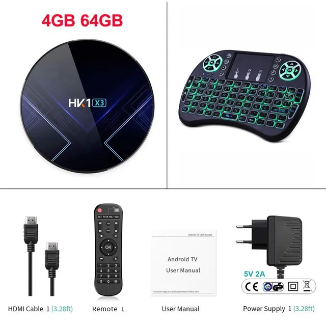 8K 24fps ТВ-приставка Amlogic S905X3 4K 60Hz Android 9,0 9 Smart tv box 4 Гб ram 128 Гб rom bluetooth 4,0 Google Play - Цвет: Белый
