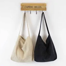 Вместительная женская Вельветовая Сумка-тоут, Женская Повседневная сумка на плечо, складная многоразовая пляжная сумка для покупок, однотонные вельветовые сумки на плечо# G1