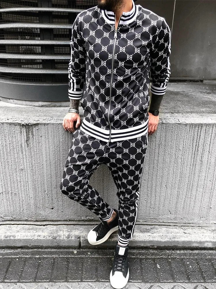 2020 New Mens Sets 2 Piece New Men' s Fashion Jacket and Sport joggers Pants Set Tracksuit Men Casual Sports Suit M-XXL 2020 New Mens Sets 2 Piece New Men' s Fashion Jacket and Sport joggers Pants Set Tracksuit Men Casual Sports Suit M-XXL