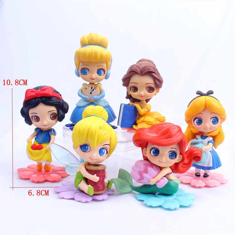 7 Styles Q Posket Princess Alice Tinker Bell Mermaid Snow White Ariel Belle Cinderella Home Decor Cake Wedding Birthday Gift Toy Action Figures Aliexpress
