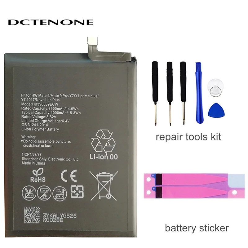 

DCTENONE HB396689ECW 4000mAh Battery for Huawei Mate 9 Y7 Prime Y7 2017 Mate9 Pro Honor 8C Y9 2018 Version Enjoy 7 plus