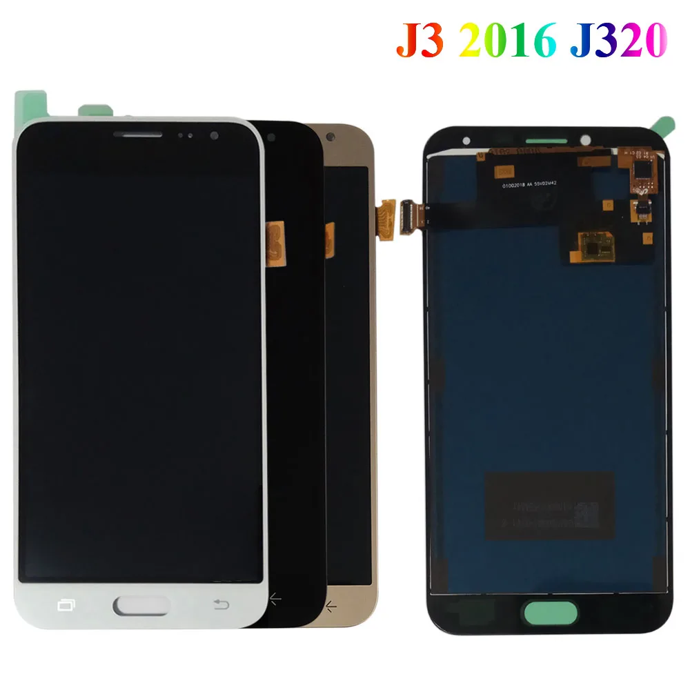 100% Super AMOLED LCD For Samsung Galaxy J3 2016 J320 J320F J320H J320M J320FN LCDs Display With Touch Screen Digitizer Assembly