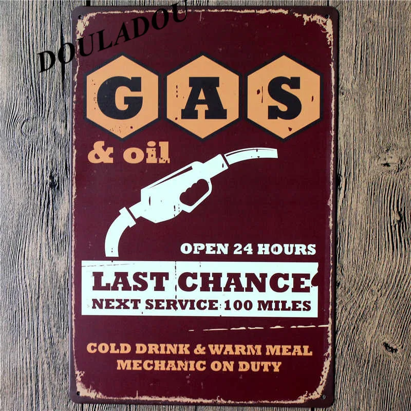 [Douladou] Garage Gasonline жестяная вывеска магазин Декор Ретро винтажная модная настенная наклейка Ретро Бар Декор Плакат магазин наклейка 20x30 см - Цвет: 2
