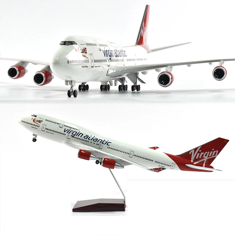 

JASON TUTU 46cm Virgin atlantic Boeing 747 Plane Model Airplane Model Aircraft Model 1/160 Scale Diecast Resin Airplanes Planes