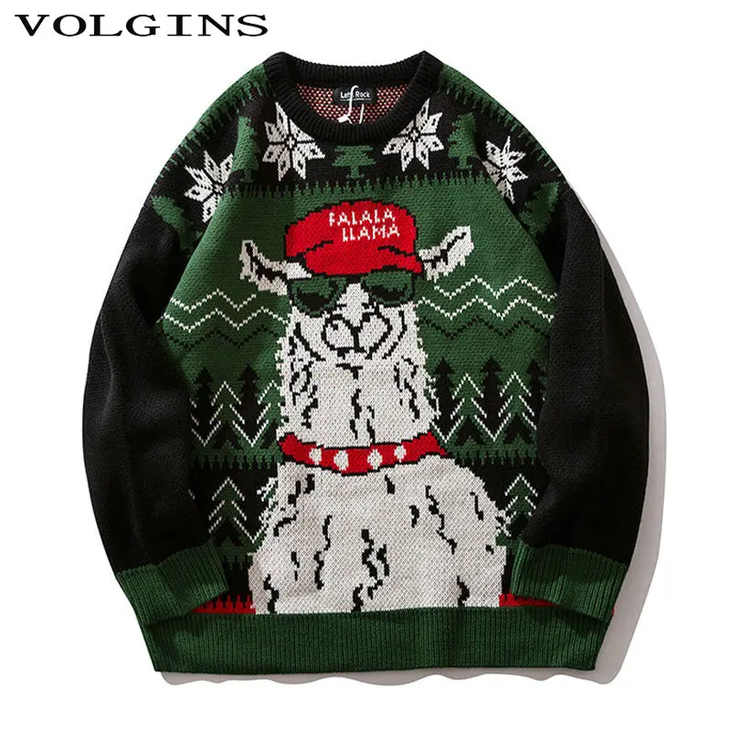 

Streetwear Printing Pullover Men's Sweater 2019 Winter Loose Style Casual Sweater for Men High Street Sweaters